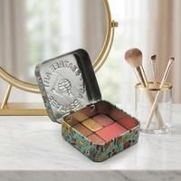 Boîte en métal miniature embossée colorée tendance, logo personnalisé, petit contenant carré en métal pour cosmétiques