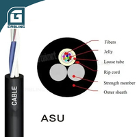 Câble à fibre optique Gcabling 12c Core Singlemode G652d 9 125 Mini ADSS 5 km Corning, bobine de 100m, 300m, 1km, 4km, prix au rouleau pour usage intérieur