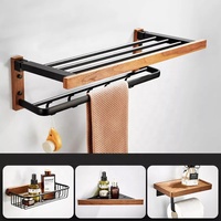 Ensemble d'accessoires de salle de bain en bambou écologique HOMEDEC, accessoires de salle de bain en bois de noyer