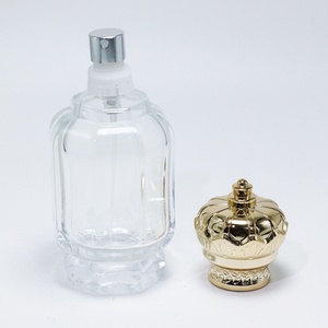 Moyen-Orient dubaï arabe vide luxe couronne irrégulière bouchon 50ml 100ml clair sertissage arabe parfum bouteille en verre avec emballage de boîte - Product Image 3