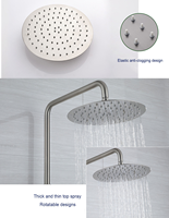 Ensemble de douche de salle de bain moderne en acier inoxydable brossé de luxe, cartouche céramique, mitigeur multifonction chaud/froid, garantie 5 ans