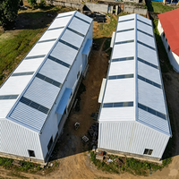 Edificio de Almacenamiento Prefabricado de Acero, Almacén de Paneles de Acero Corrugado Blanco con Diseño de Techo con Claraboya