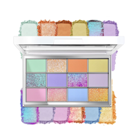 Palet Perona mata pelangi, palet Eyeshadow pelangi warna-warni cerah merah muda berkilau kualitas tinggi