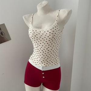 Brandy BM floreale due pezzi Set <span class=keywords><strong>pigiama</strong></span> da casa 100% canotta di cotone elastico vita Hot Pants canottiera per abbigliamento femminile - Product Image 4