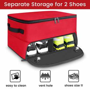 2 Layer Golf Organizer <b>Storage</b>, Golf Shoes Bag with Separate Compartment for 2 Pair Shoes - Product Image 5