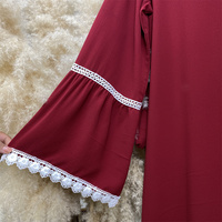 6770 # B polyvalent bulle en mousseline de soie nouvelle robe épissure jolie fleur blanche dentelle avec fermeture éclair avant et poches latérales chic femmes robe