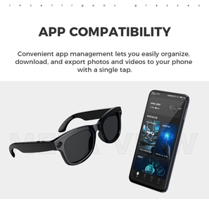 Lunettes Intelligentes Multifonctionnelles Kairui M01Pro avec Caméra 8MP 4K, WIFI, Traduction IA ChatGPT et Assistant Vocal - Product Image 2