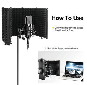 Cubierta de aislamiento de sonido Xtuga <span class=keywords><strong>Filtro</strong></span> de sonido Espuma de canto en vivo Insonorización Reflectante Anti-ruido Parabrisas P75 China - Product Image 4