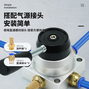 วาล์วลมแบบแมนนวล K34R6 8D L A S อลูมิเนียม วาล์วควบคุมลมแบบสามทาง สี่ทาง แบบใช้มือบังคับ - Product Image 2