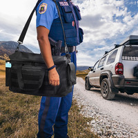 Sac de patrouille tactique personnalisé OEM, grande capacité, organisateur de siège de voiture avec plusieurs poches, bandoulière amovible pour le bureau et l'extérieur