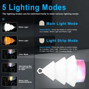 Éclairage d'ambiance de Noël intérieur, lampe de camping rechargeable avec décorations festives, veilleuse à 5 modes, guirlande lumineuse LED, lumière d'ambiance - Product Image 3