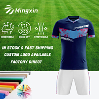 Maillot de football OEM ODM vierge pour sublimation, bleu foncé, qualité originale, uniforme d'équipe
