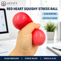 Balle anti-stress souple Cœur Rouge 2026 à rebond lent, jouet sensoriel à presser doucement pour apaiser les mains, soulager la pression et apaiser au quotidien