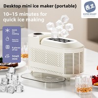 Pembuat Es Batu Otomatis Mini Portabel 12V Listrik untuk Rumah, Asrama, Kantor, Berkemah, dan Mobil