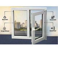 Fenêtre en verre double vitrage standard allemand pour maison, fenêtres et portes en plastique à battants, fenêtres à battants en PVC, fenêtres à battants en UPVC