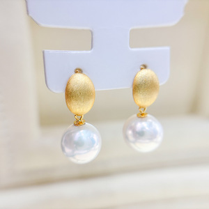 S925 <b>Silver</b> DIY <b>Pearl</b> Accessories Fashion <b>Silver</b> Jewelry <b>Earrings</b> with 8-13mm Round Beads 22179 Empty Earnail Tray - Product Image 3