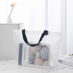 Custom Logo Clear Plastic Gift Packaging <b>Bag</b> Blank <b>Transparent</b> Washable Reusable PP Woven Shopping <b>Bag</b> for Business Personalized - Product Image 6