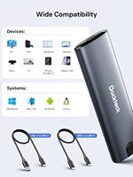 Boîtier SSD M.2 NVMe SATA Dockteck sans outil, adaptateur USB 3.2 Gen 2 10 Gbps, lecteur SSD externe 2230/2242/2260/2280 DH0002