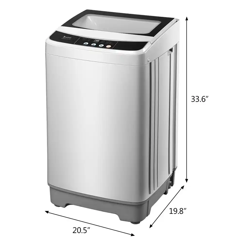 Tam otomatik çamaşır makinesi taşınabilir kompakt çamaşır makinesi Spin drenaj pompası ile 110V 60Hz,10 programları 8 su seviyesi