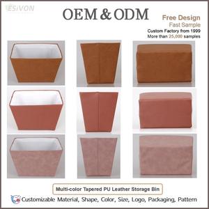 Panier <span class=keywords><strong>de</strong></span> <span class=keywords><strong>rangement</strong></span> conique personnalisé en similicuir PU, panier <span class=keywords><strong>de</strong></span> <span class=keywords><strong>rangement</strong></span> rectangulaire conique en similicuir multi-usages avec doublure, organisateur <span class=keywords><strong>de</strong></span> maison - Product Image 2
