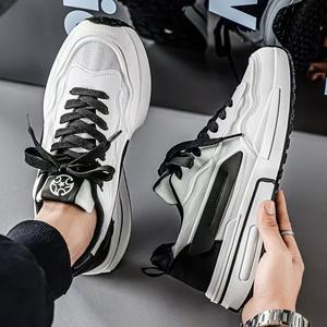 รองเท้าลำลองผู้ชายระบายอากาศได้ดีสำหรับฤดูใบไม้ผลิ พื้นหนา ซับในตาข่าย นุ่มสบาย เหมาะสำหรับกีฬากลางแจ้ง ขายส่งแบบดรอปชิปปิ้ง - Product Image 4