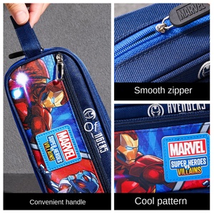 2025 Marvel Spider-Man stampato di grande capacità doppio strato astuccio per bambini sacchetto di cancelleria resistente sporco per primario - Product Image 5