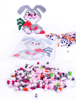 Kit de perles fondantes DIY personnalisées pour enfants, thème Lapin de Pâques, style mondial, puzzle éducatif en plastique pour enfants