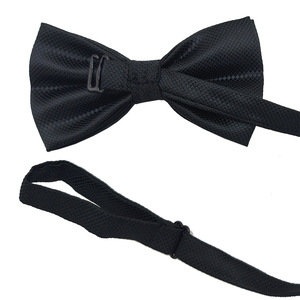 Cravatta da uomo tinta unita <span class=keywords><strong>nera</strong></span>, stile britannico, con fiocco doppio, per abiti da cerimonia, 27 colori, all'ingrosso - Product Image 3