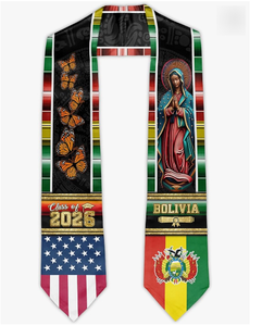 Étole de remise de diplôme de la <span class=keywords><strong>première</strong></span> génération de la Bolivie, classe de 2026, écharpe de remise de diplôme, étoles d'honneur pour les diplômés - Product Image 3