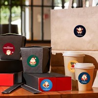 Meilleures ventes depuis 26 ans pour l'exportation : Nouveaux autocollants imprimés couleur (500 autocollants/rouleau) pour carnets et décoration de Noël