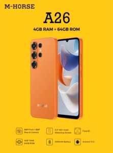 M-HORSE Teléfono Móvil al por Mayor, Teléfono Inteligente Global <span class=keywords><strong>A26</strong></span>, Carga Rápida, Pantalla HD Grande, Desbloqueo por Huella Dactilar - Product Image 5