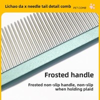 Peigne démêlant en aluminium Lichao Da pour chiens, à pointe fine, pour toilettage des animaux à poils longs (Yorkshire Terriers), efficace pour éliminer les poils lâches