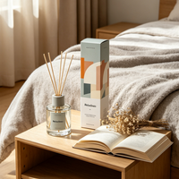 Diffuseur d'huiles essentielles parfumées Relaxlines, personnalisé, à étiquette privée, transparent, sans BPA, en verre, parfum longue durée
