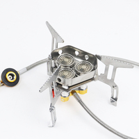 Réchaud à gaz portable mini pour le camping en plein air, en acier inoxydable, pliable, résistant au vent, pour voiture, hôtel, camping-car, garage, voyages, activités de plein air