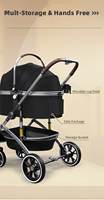 Poussette pour chien détachable de haute qualité voyage pour animaux de compagnie avec grand chariot à 4 roues