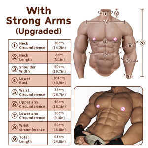 Costume musculaire en silicone réaliste, variété de formes masculines, faux pectoraux pour cosplay, travestissement, mascarade, <span class=keywords><strong>d</strong></span>éguisement - Product Image 5