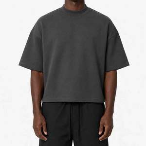 T-Shirt oversize da 220 Gsm da uomo con stampa personalizzata t-Shirt personalizzate 100% di lusso in cotone essenziale produttore di t-Shirt Boxy Fit - Product Image 1