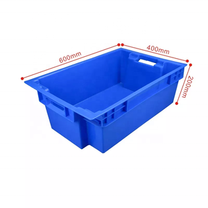 Poultry and fishing sectors using containers stackable and nestable plastic meat freezer crate for frozen chicken / fish plant