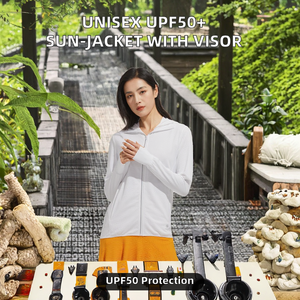 Chaqueta Solar Unisex Transpirable de Nailon con Visera Desmontable UPF50+ para Ciclismo y Ocio - Product Image 3
