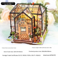 Bricolage en bois fait main : Maquette de maison fleurie ciel étoilé, artisanat éducatif et décoration pour enfants de 7 à 14 ans Chine/GUA