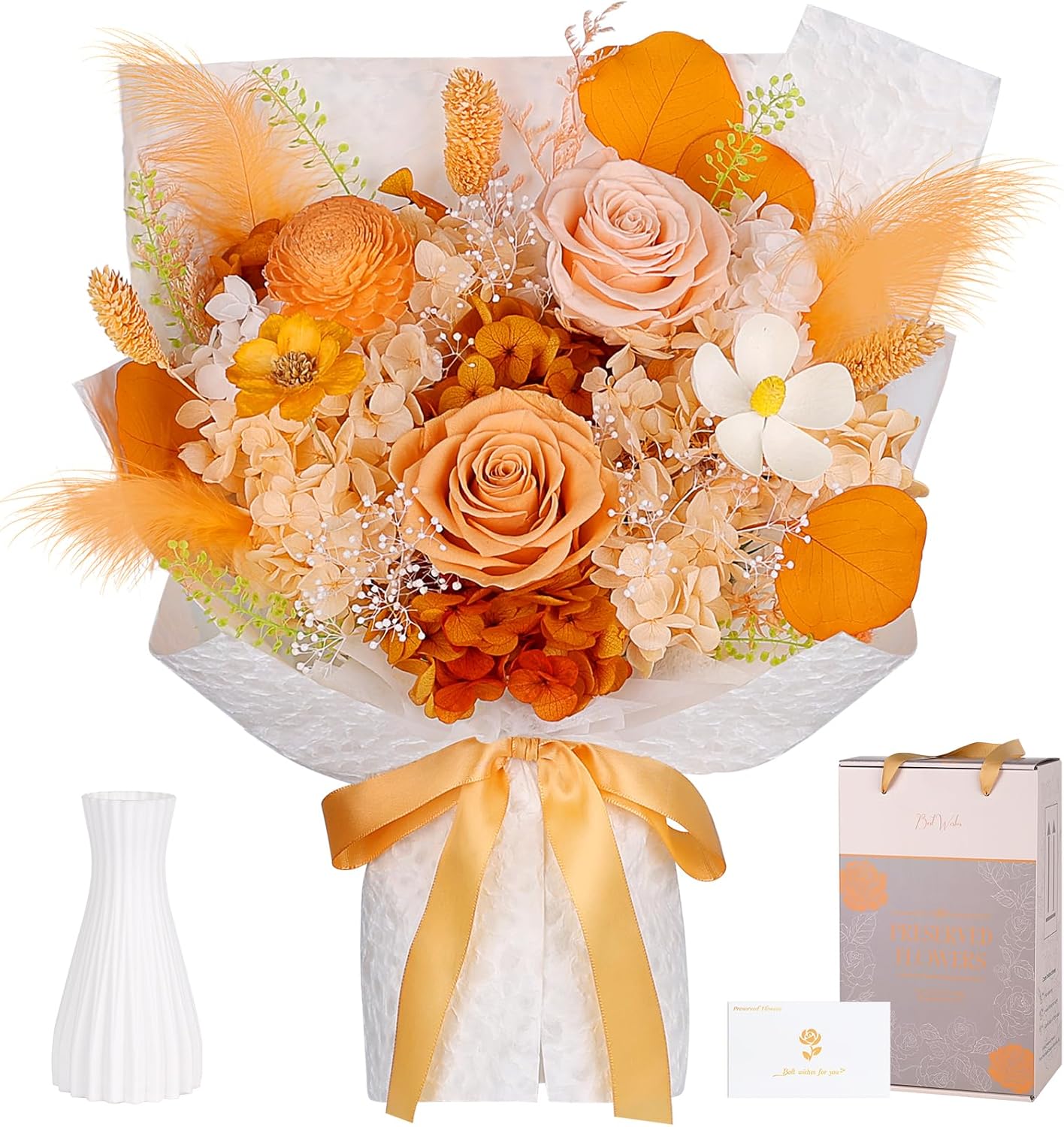 3 Rosas Naranja Claro