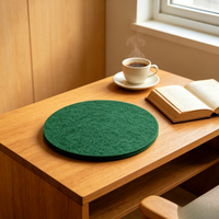 Sous-verre rond en feutre polyester absorbant, écologique et personnalisable, lavable, antidérapant, moderne, pour la décoration de la cuisine, du bureau et de la table