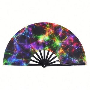 Abanico de Mano Grande de Bambú Premium de 33 cm con Diseño de Araña Altamente Reflectante y Técnica Pintada para Fiestas - Product Image 6