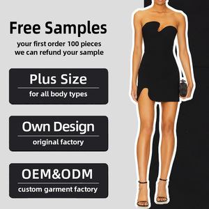 OEM/ODM Personalizado, Último Diseño, Alta Calidad, Moda Vintage, Vestido Midi de Verano, Sin Espalda, Abertura en el Muslo, Sin Tirantes, Escote Bajo, 100% Poliéster - Product Image 4