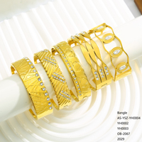 Bracelet jonc épais en acier inoxydable plaqué or multi-styles, incrusté de diamants, anti-corrosion et hypoallergénique pour femme
