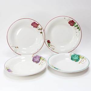 Bán Hot Gốm Sâu Món Ăn Tấm Súp Gốm Với Thực Vật Thiết Kế Súp Tấm Với Dòng Vàng Với In Ấn Tùy Chỉnh - Product Image 4