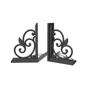 Metal Black Color Bookends Customized Size And Shape Bookends Books Rack For Home Schools And <b>Library</b> Use - Product Image 1