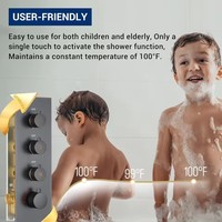 Système de douche thermostatique en gros OEM avec six jets corporels et pommeau de douche pluie, ensemble de robinetterie de douche corps entier JetsBath