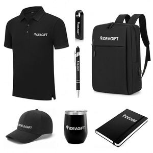 Ensemble cadeau personnalisé avec logo, articles promotionnels haut de gamme pour entreprises, comprenant un parapluie, une casquette et un sac fourre-tout, pour événements d'entreprise - Product Image 4