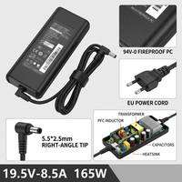 Pengisi Daya Laptop Tahan Api 165W 19.5V 8.33A Adaptor AC 5.5*2.5mm Sudut Kanan untuk Razer Blade 15 17 Gaming Notebook